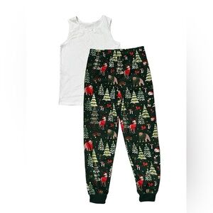 Primark Christmas Forest Animal Pajama Set Kids 9-10 years - NWOT